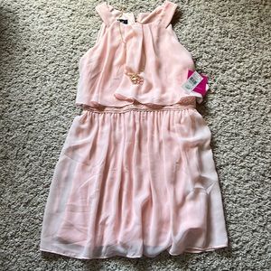 Girls I.N. Studio girl pink tank dress New sz 12 with necklace